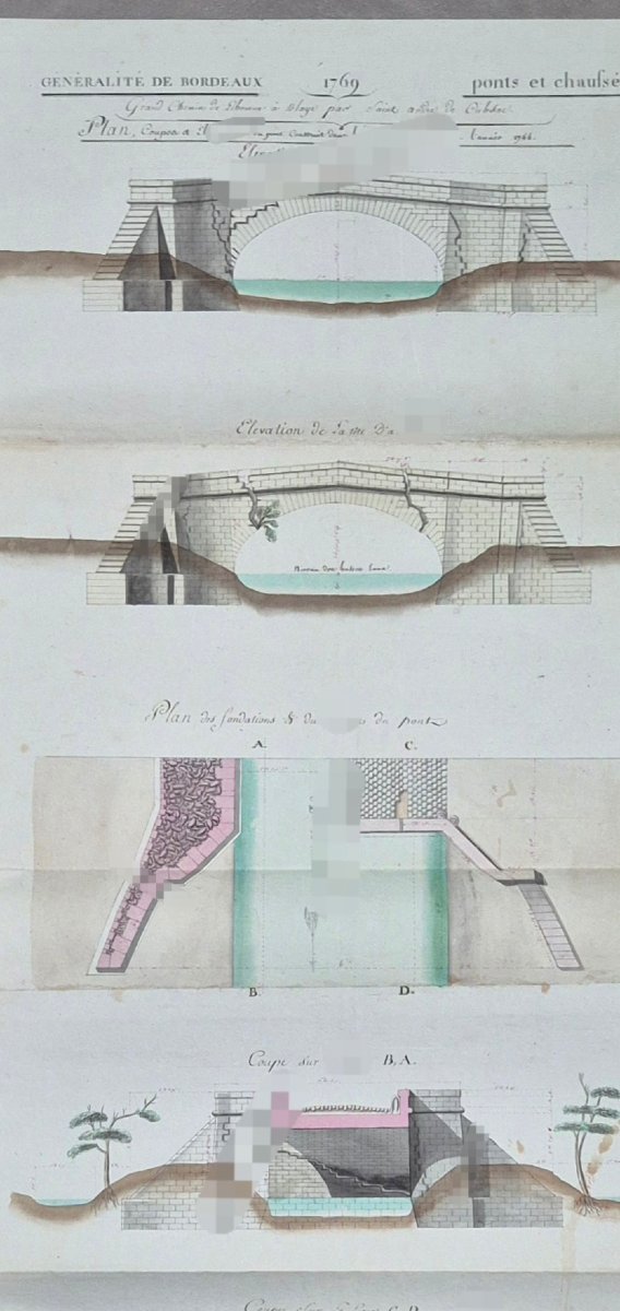 Généralité de Bordeaux. Plan du pont du Moron 1769.-photo-3