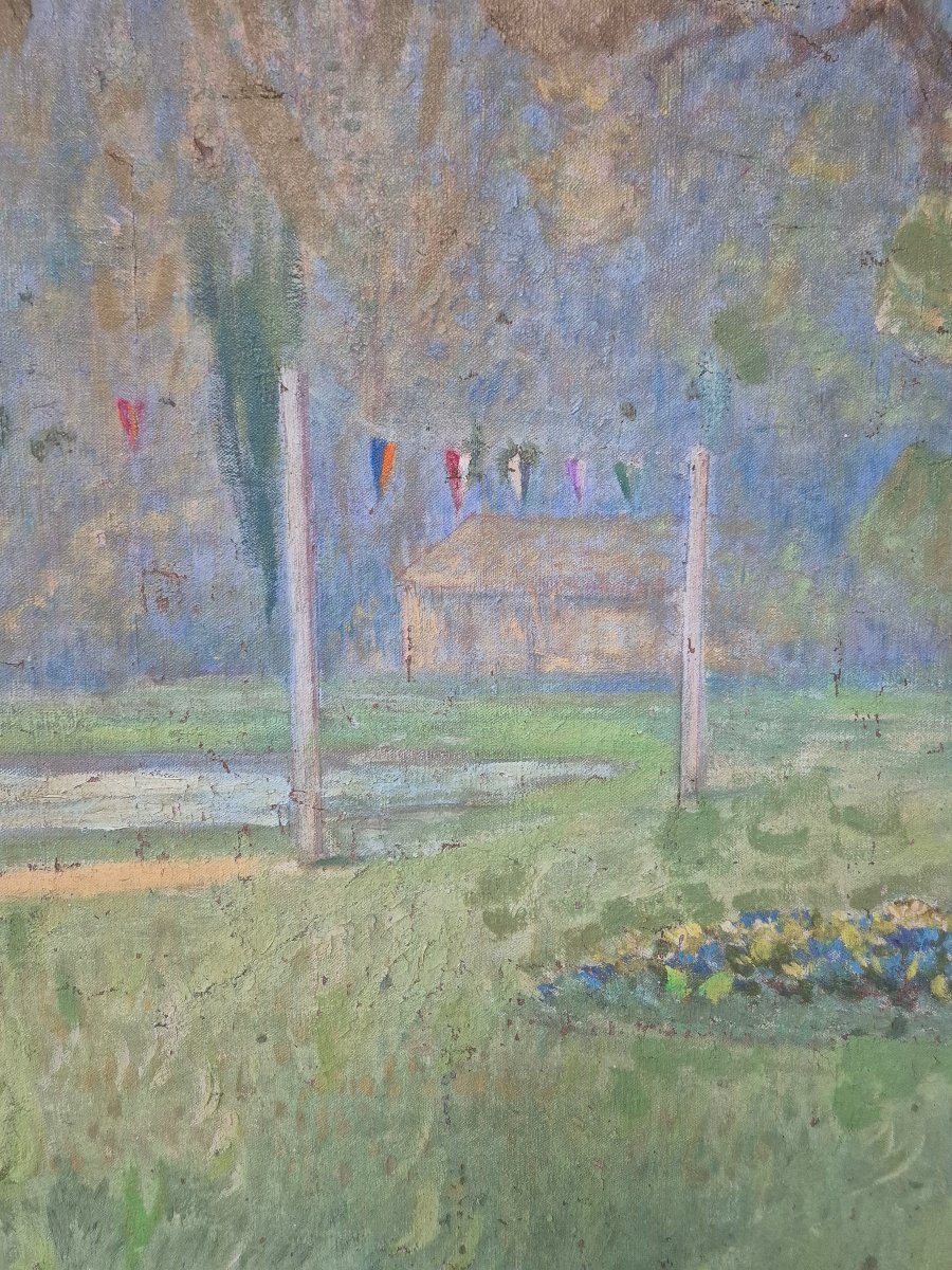 Oil On Canvas: Relaxing By The Water.-photo-2
