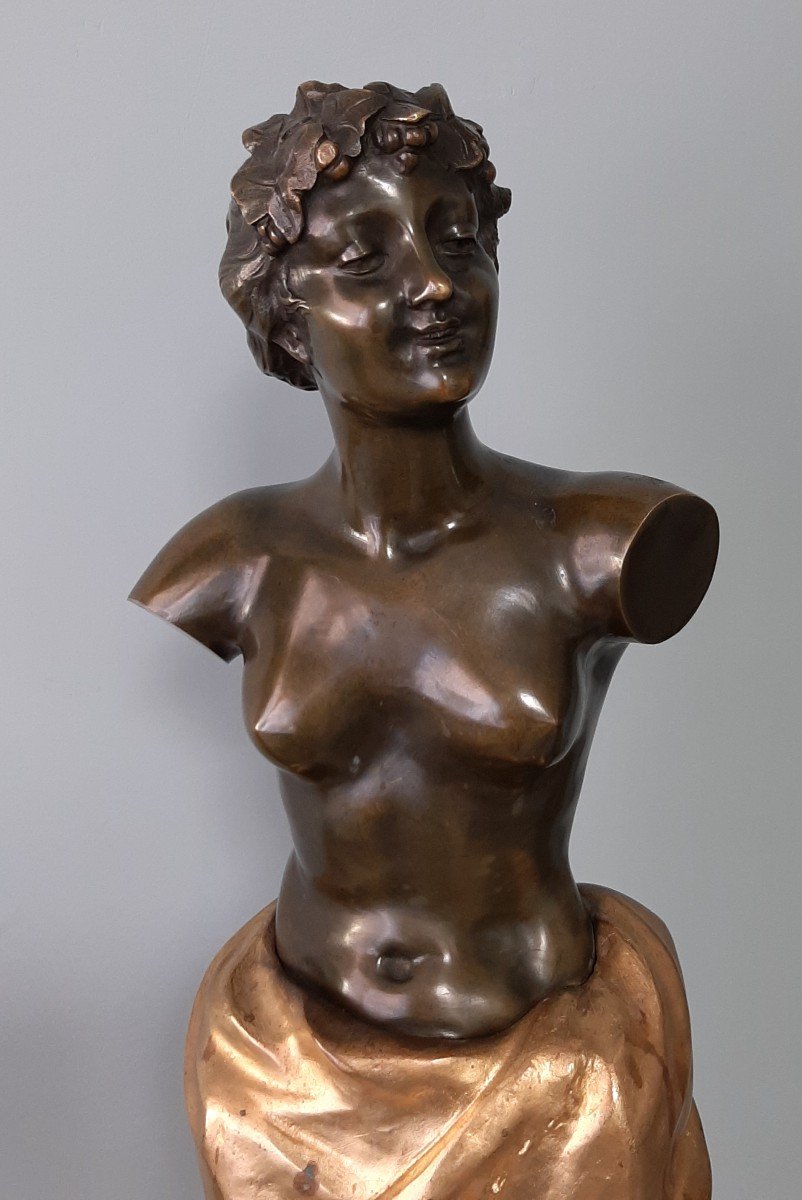 Pair Of Andirons In Bronze-photo-2