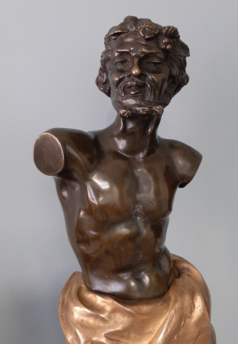 Pair Of Andirons In Bronze-photo-3
