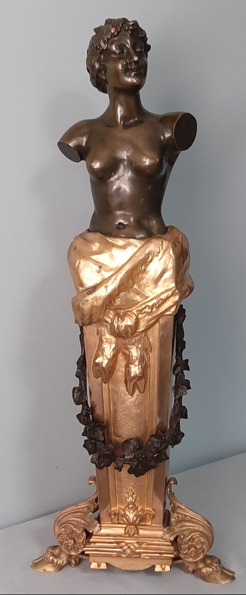Pair Of Andirons In Bronze-photo-1
