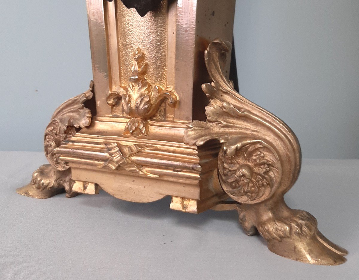 Pair Of Andirons In Bronze-photo-5