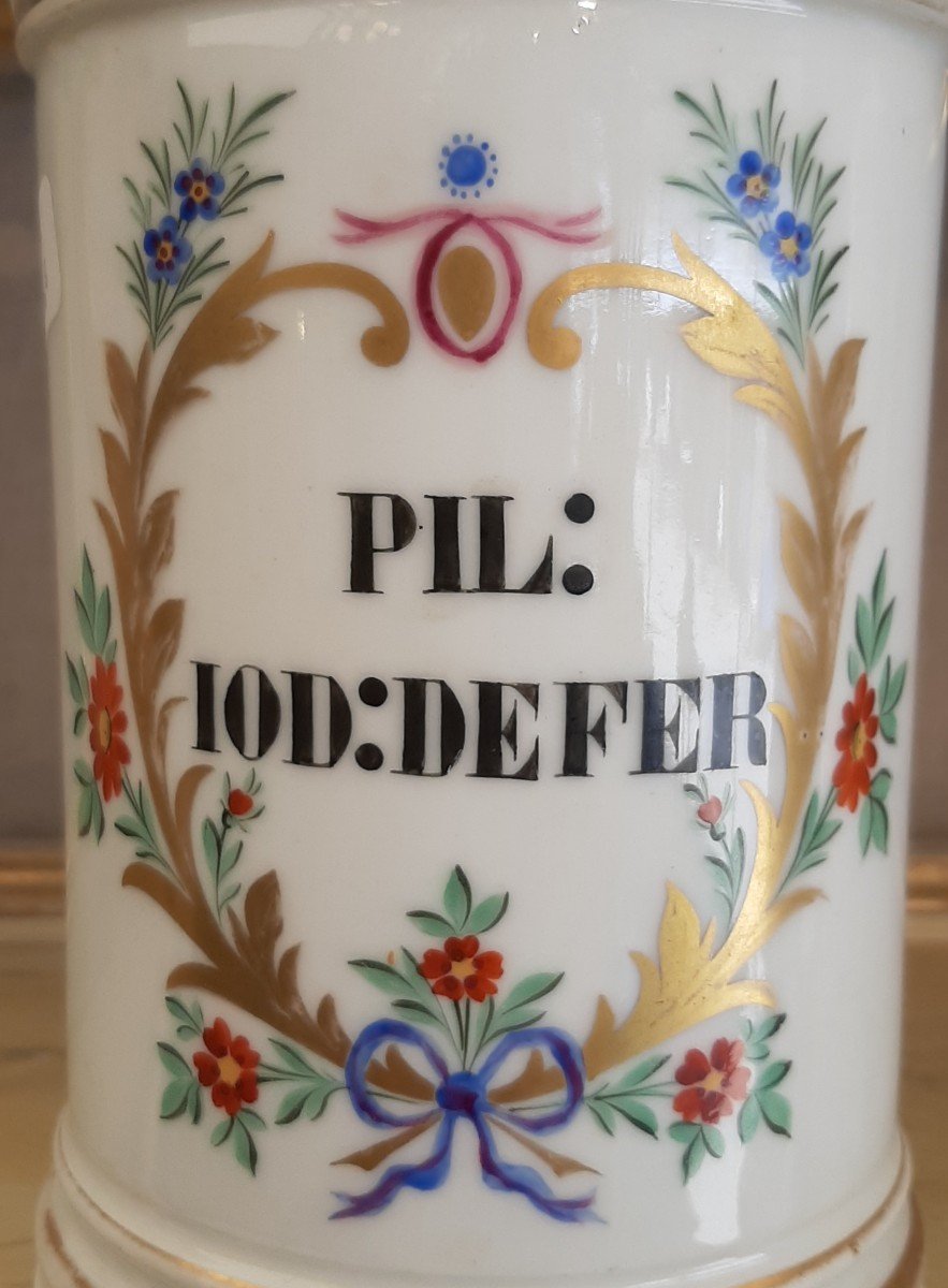 Pots à Pharmacie En Porcelaine: 19ème Siècle.-photo-2