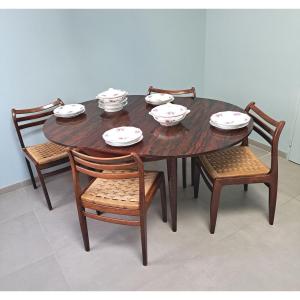 Round Table In Macassar Ebony.