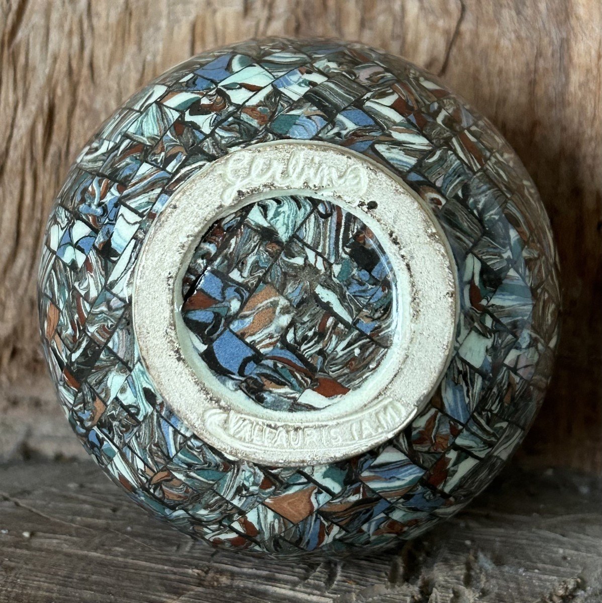 Jean Gerbino And Vallauris - Mosaic Ball Vase-photo-1