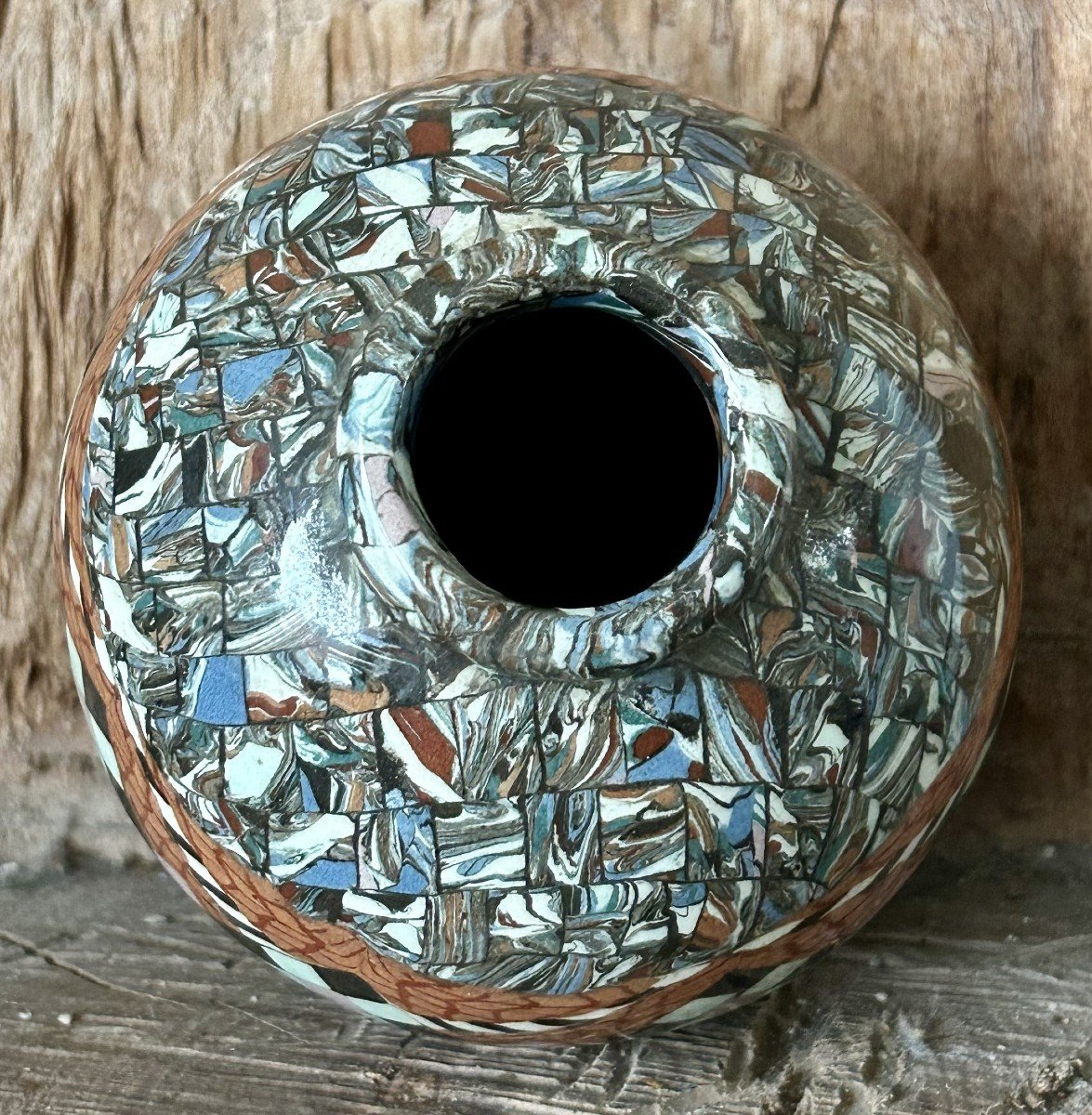 Jean Gerbino And Vallauris - Mosaic Ball Vase-photo-2