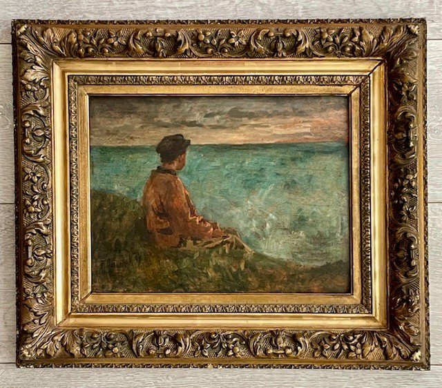 Pierre Célestin Billet - 1836 - 1922 - Young Sailor Scanning The Ocean