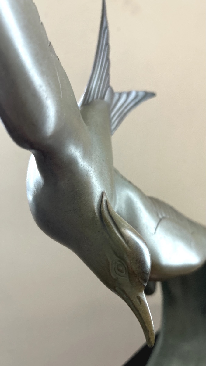 Large Art Deco Bronze Seagull-photo-1