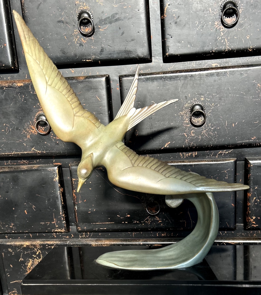 Large Art Deco Bronze Seagull