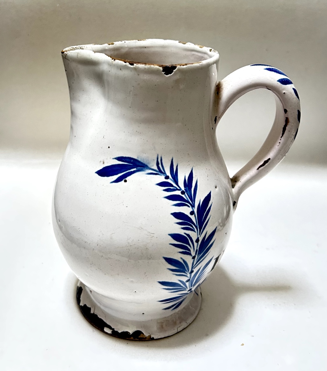 18th Century Earthenware Apothecary Pitcher - Oil No. 1-photo-2