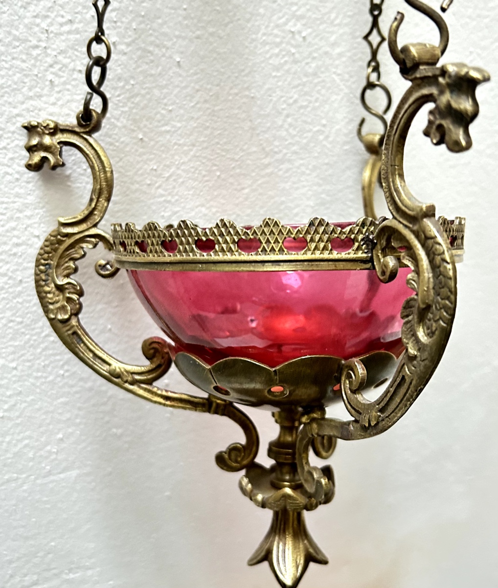 suspension liturgique - lumière de tabernacle 19ème
