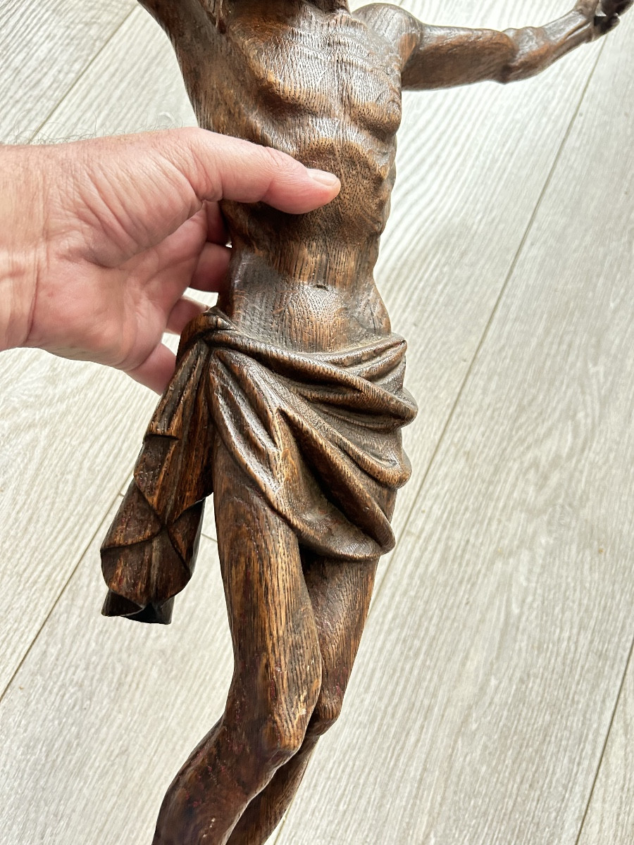 grand christ en chêne 19ème-photo-2