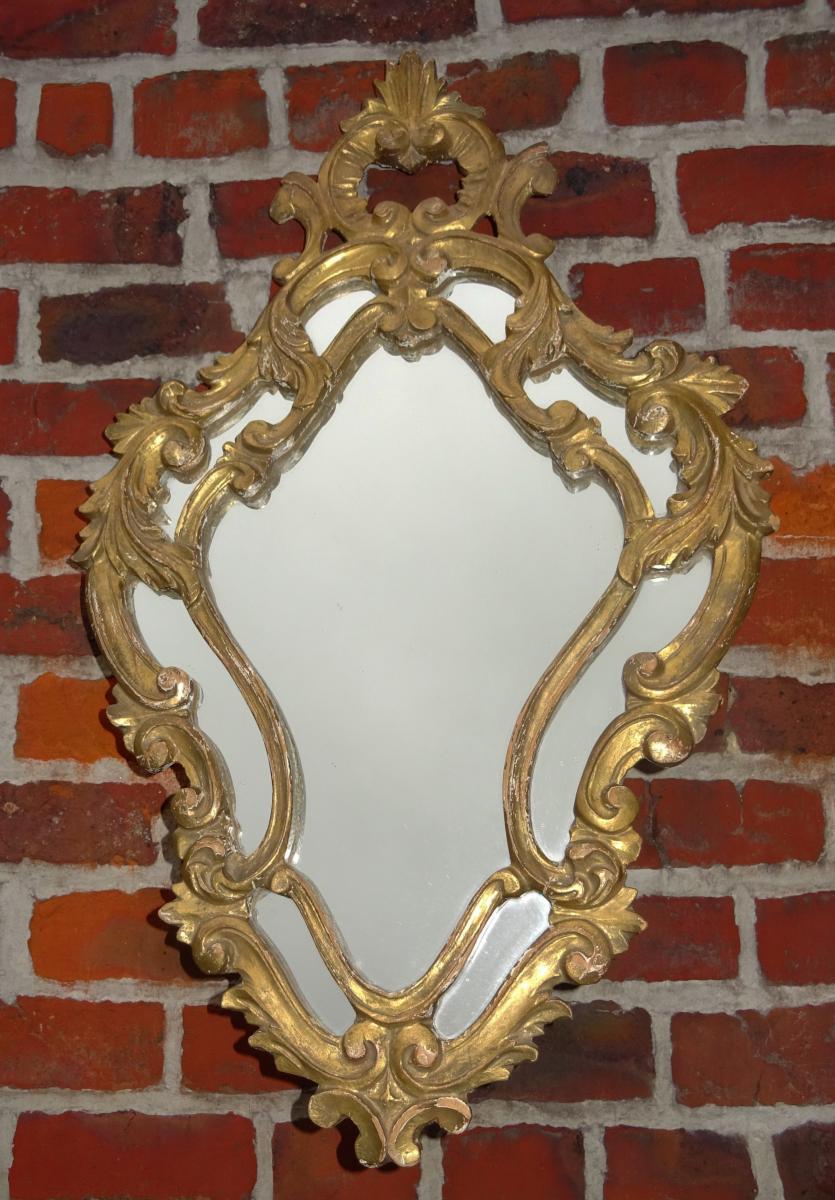 Mirror Beads In Golden Wood 19th
