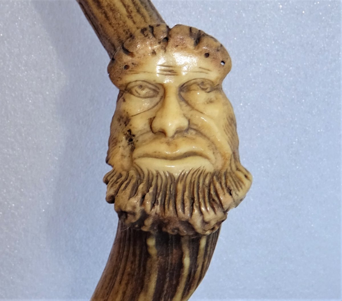 Carved Cane In Deer Wood