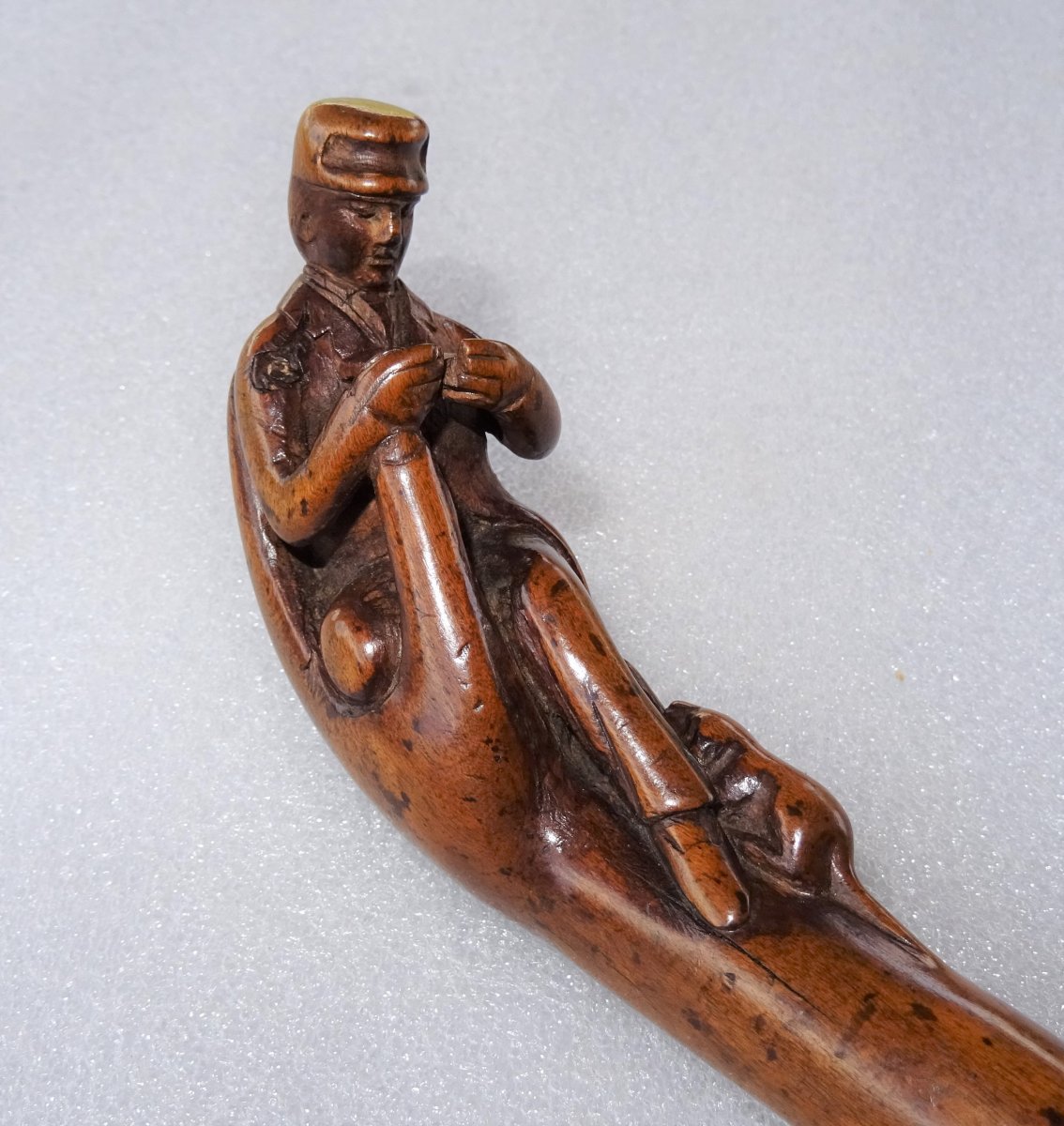 Folk Art Cane - The Reader And His Dog