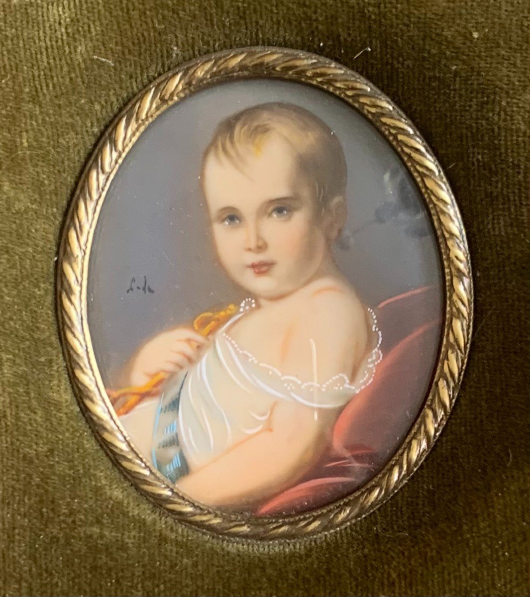 Miniature On Ivory - Napoleon - Marie Louise And The King Of Rome-photo-3