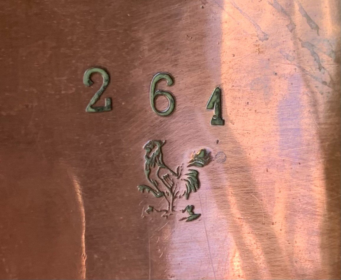 19th Century Tinned Copper Cake Mold Hallmarked With A Rooster-photo-2