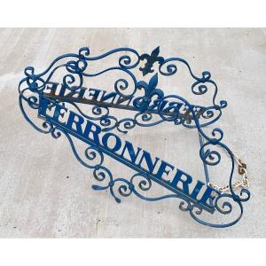 Large Wrought Iron Ironwork Sign