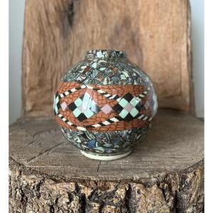 Jean Gerbino And Vallauris - Mosaic Ball Vase