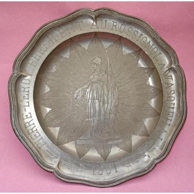 Tin Plate Dedicated To The Marianne - Signed Leclerc In Lille