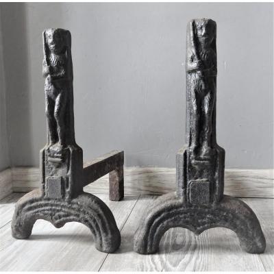 Pair Of Anthropomorphic Andirons High Period