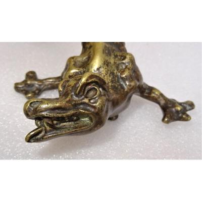 Door Handle In Bronze Zoomorphe Lizard