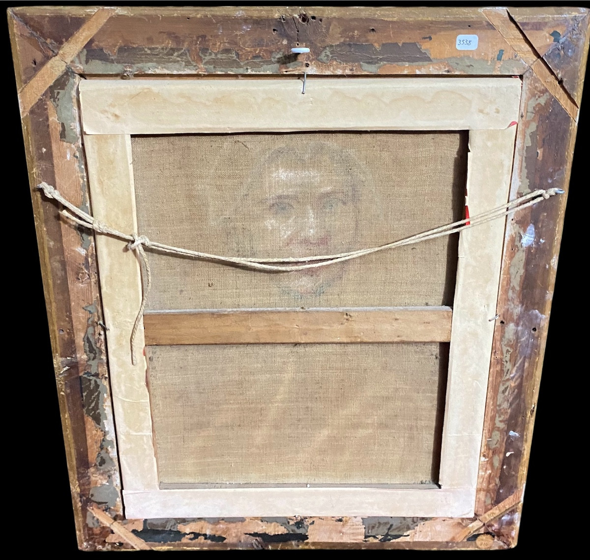 Portrait de jeune femme au ruban bleu, pastel signé et daté XVIIIe siècle-photo-2