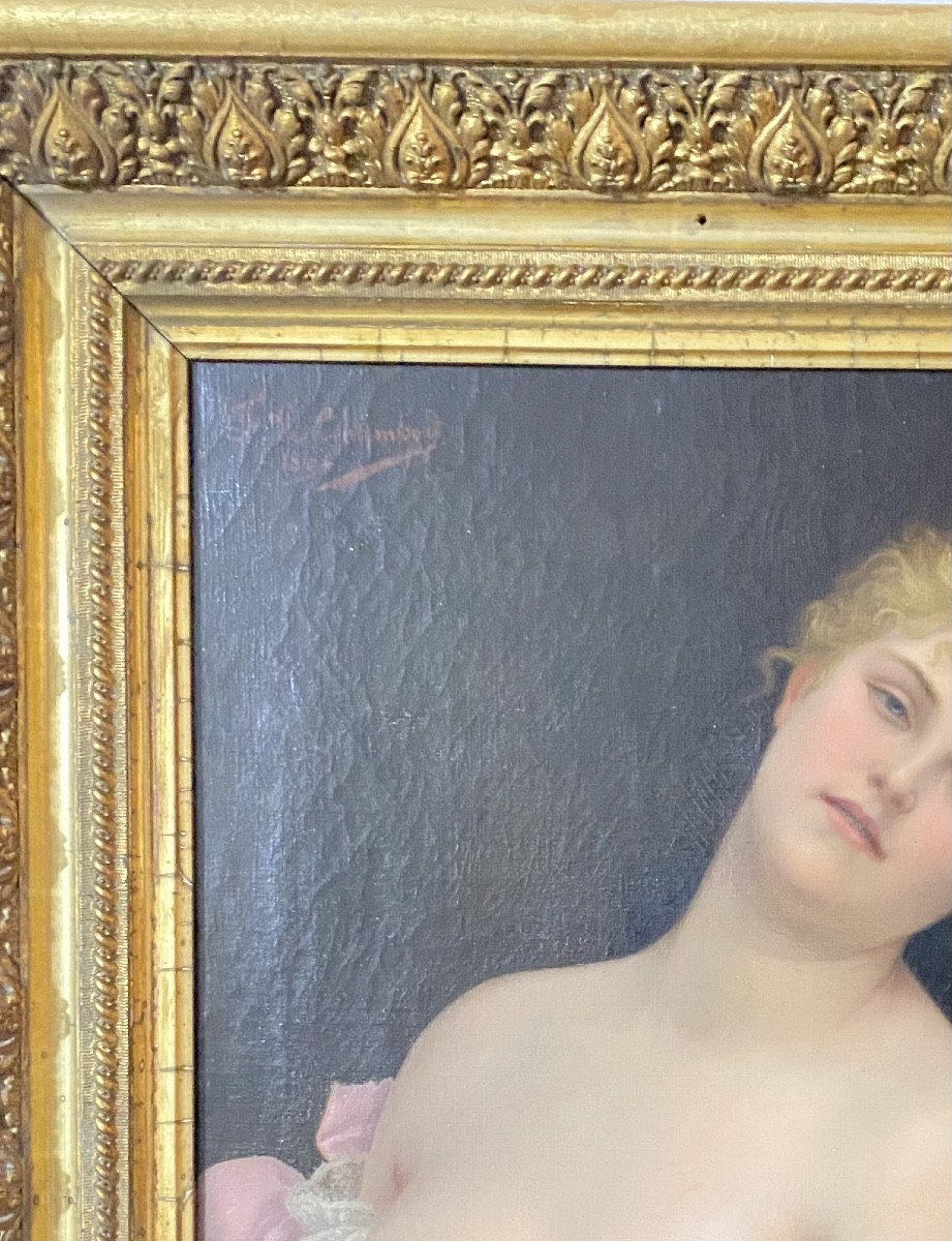  Female Nude, Attributed To Fernand Maxence De Chambord, Oil On Canvas, France, Late 19th Century-photo-4