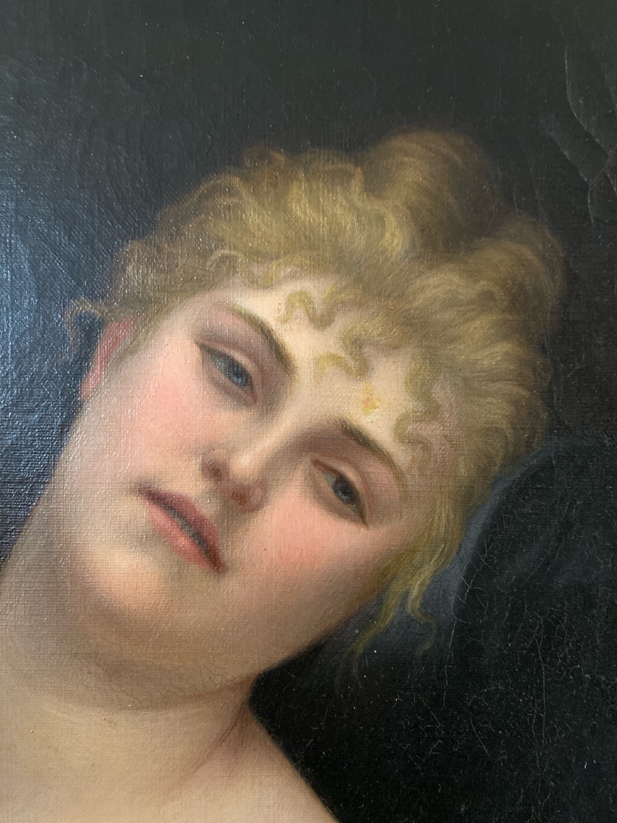  Female Nude, Attributed To Fernand Maxence De Chambord, Oil On Canvas, France, Late 19th Century-photo-1