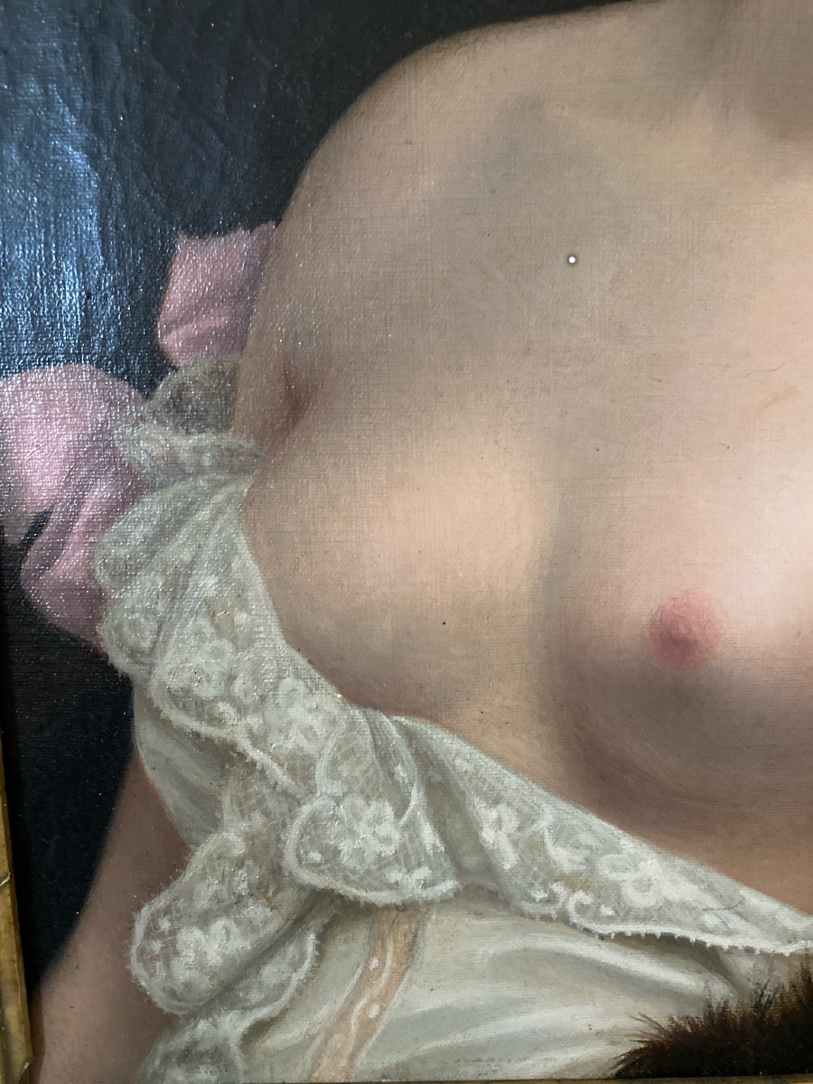  Female Nude, Attributed To Fernand Maxence De Chambord, Oil On Canvas, France, Late 19th Century-photo-3