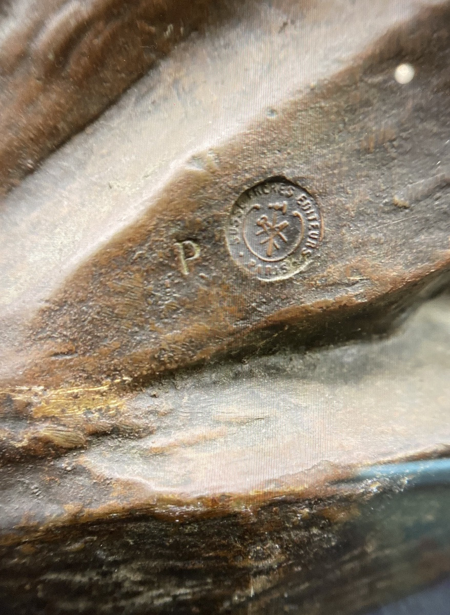 émile Carlier (1849-1927) Jason And The Golden Fleece, Bronze, Susse Frères, H. 51 Cm-photo-3