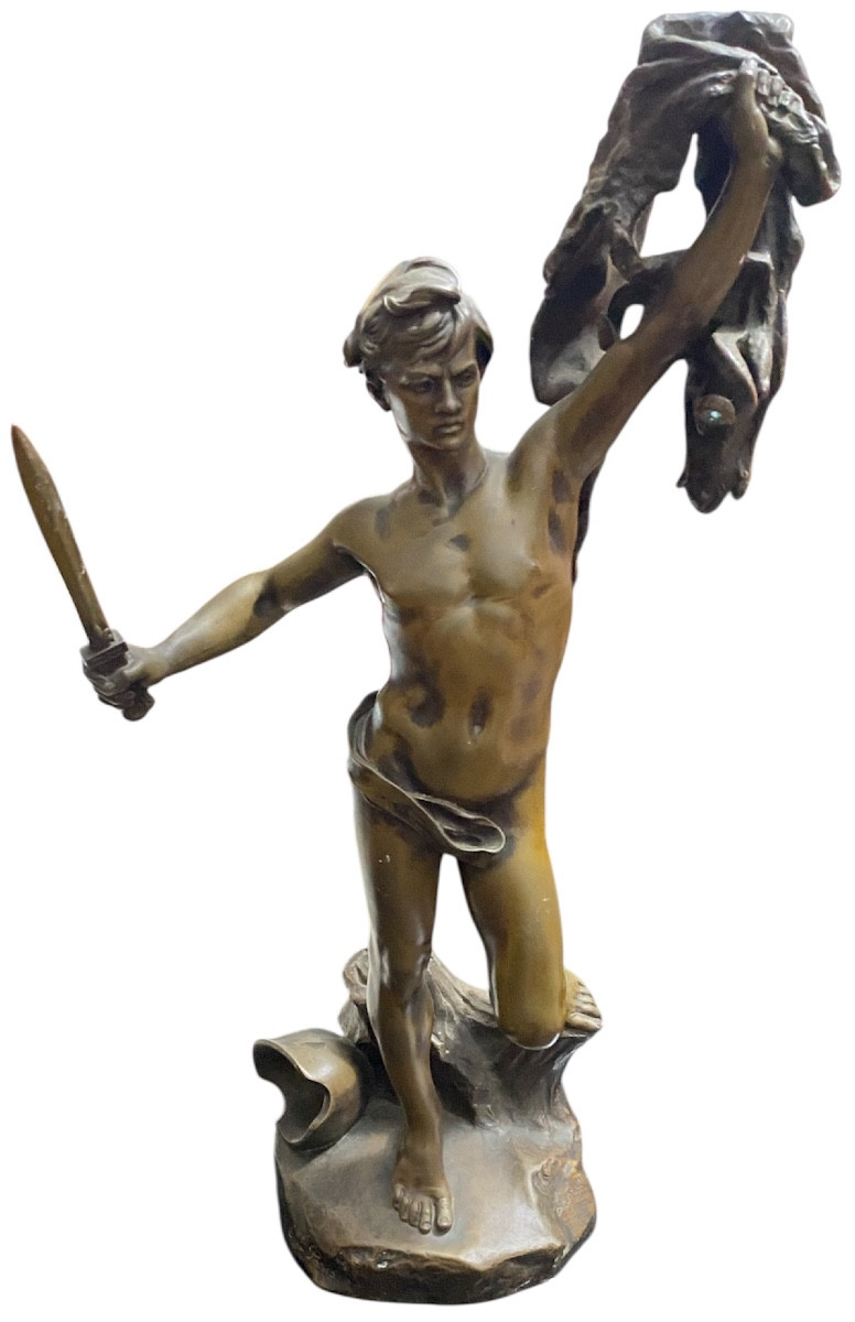émile Carlier (1849-1927) Jason And The Golden Fleece, Bronze, Susse Frères, H. 51 Cm