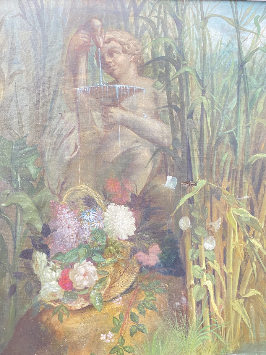 Symbolist Oil Painting – Nymph With Swan – Signed Ducolé, 1878-photo-2