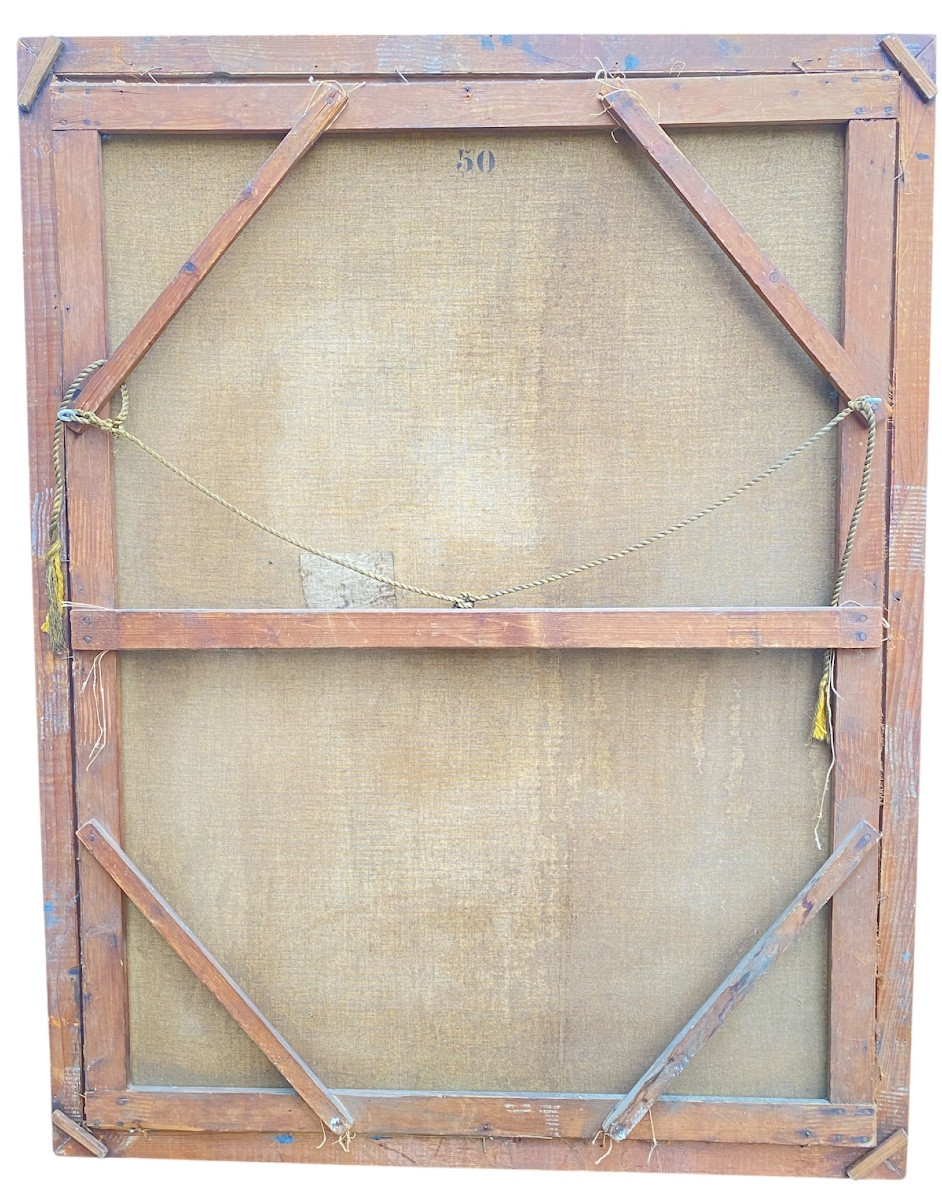 Symbolist Oil Painting – Nymph With Swan – Signed Ducolé, 1878-photo-1