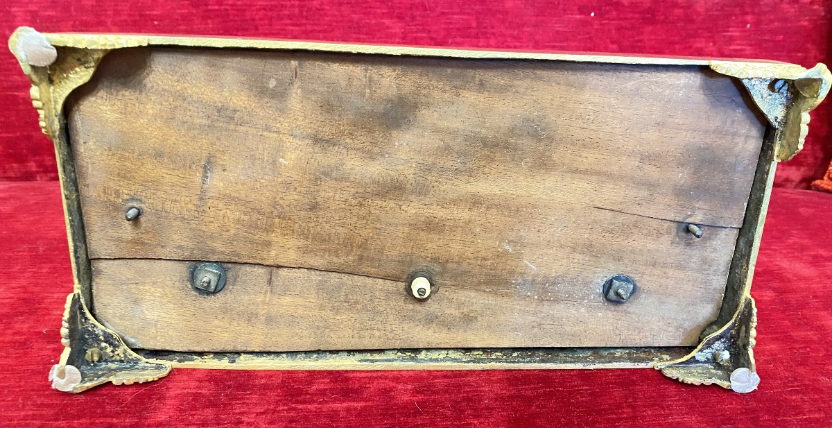 Encrier de bureau Napoléon III en bronze doré,onyx d'Algérie, figure allégorique  XIXᵉ siècle-photo-1