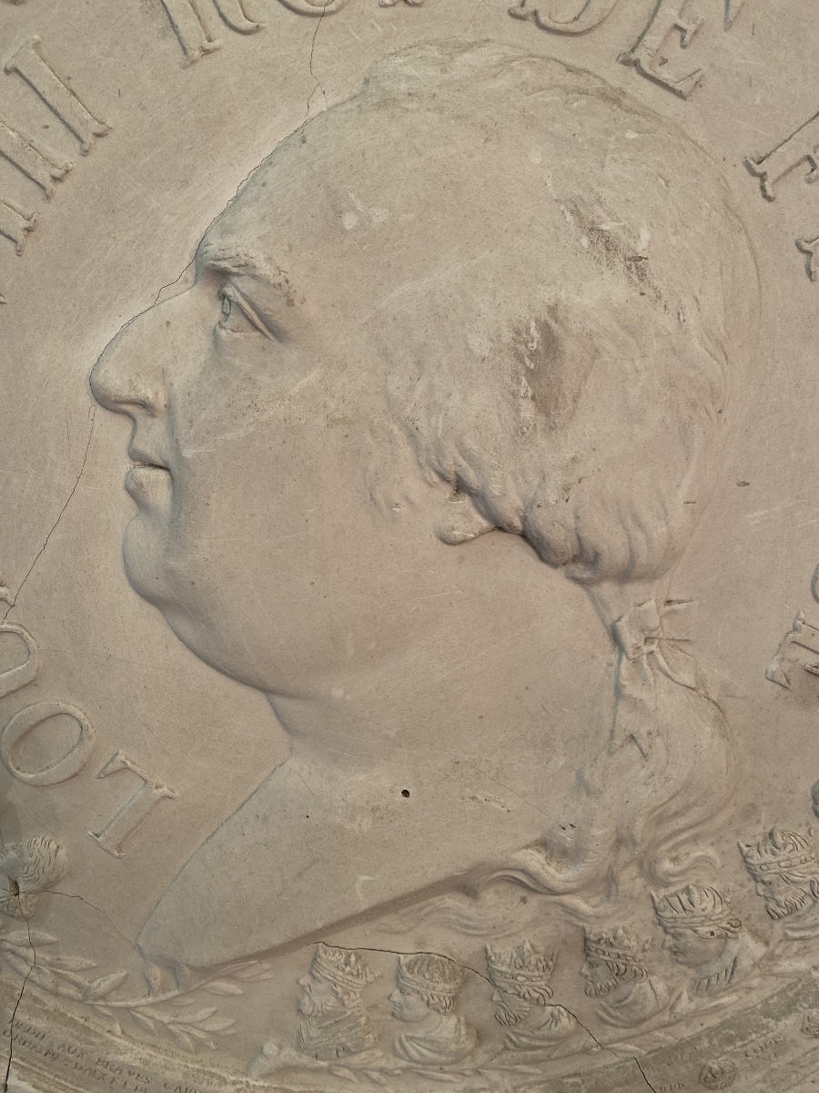 Large Louis XVIII Medallion, Restoration Period, Attributed To Louis Cordier-photo-2