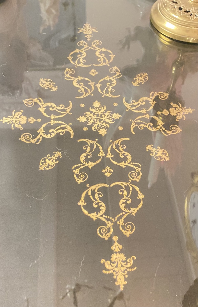 Importante Table de Milieu d’Apparat Napoléon III en Bois Noirci et Bronze Doré – XIXe Siècle-photo-3