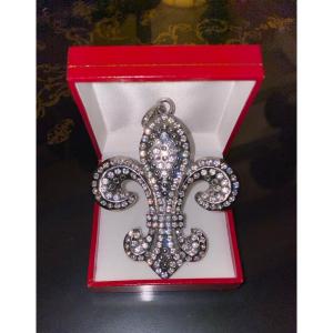 Large Fleur-de-lis Pendant Signed Md, Attributed To Marc Deloche