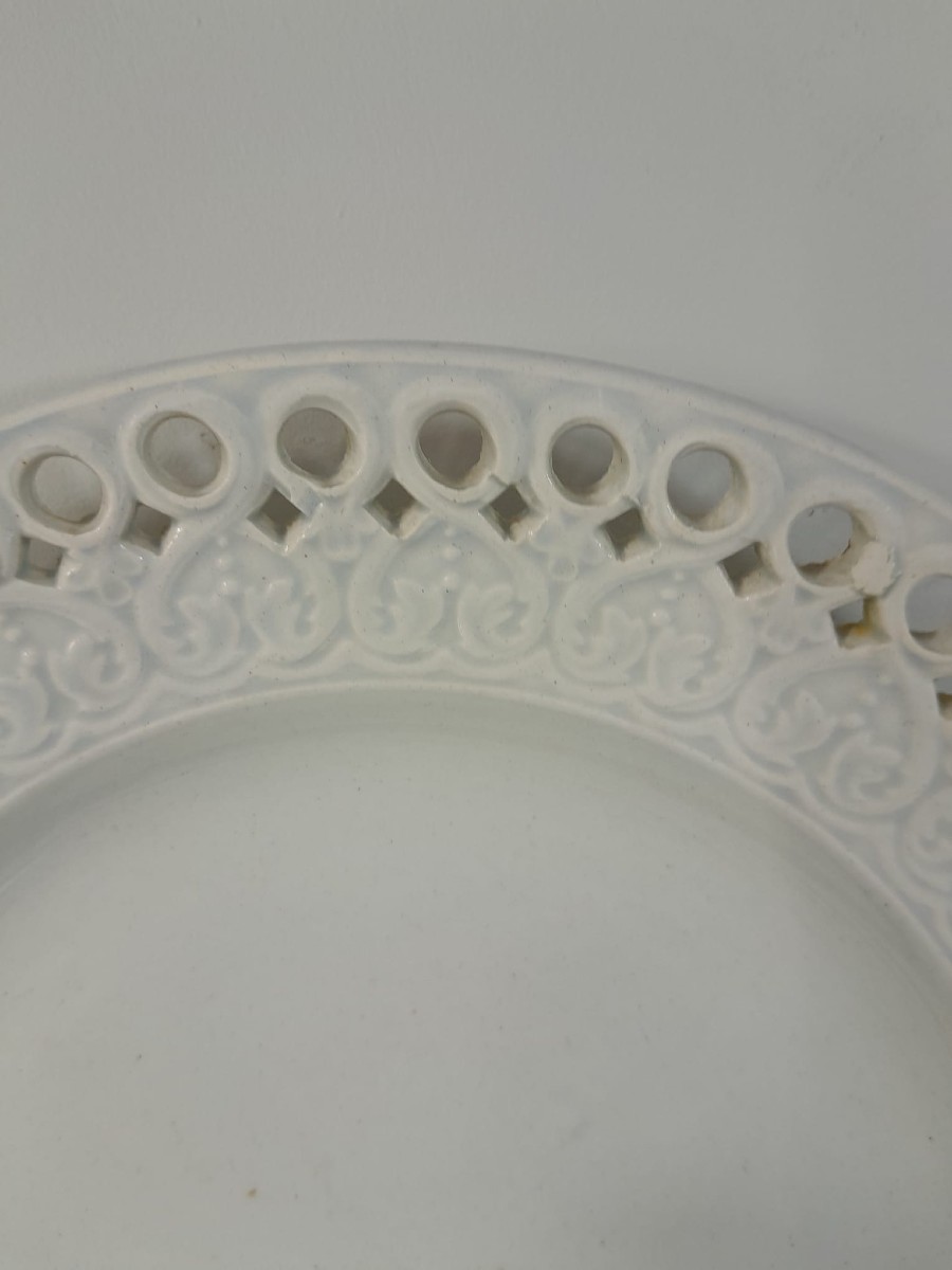 Creil And Montereau Series Of Eight Openwork Plates-photo-3