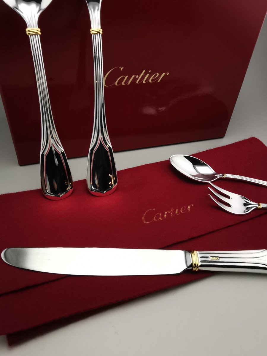 Cartier - "la Maison Du Prince" Cutlery Set  Silverplated - 54 Pieces-photo-7