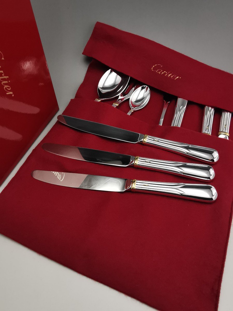 Cartier - "la Maison Du Prince" Cutlery Set  Silverplated - 54 Pieces-photo-8