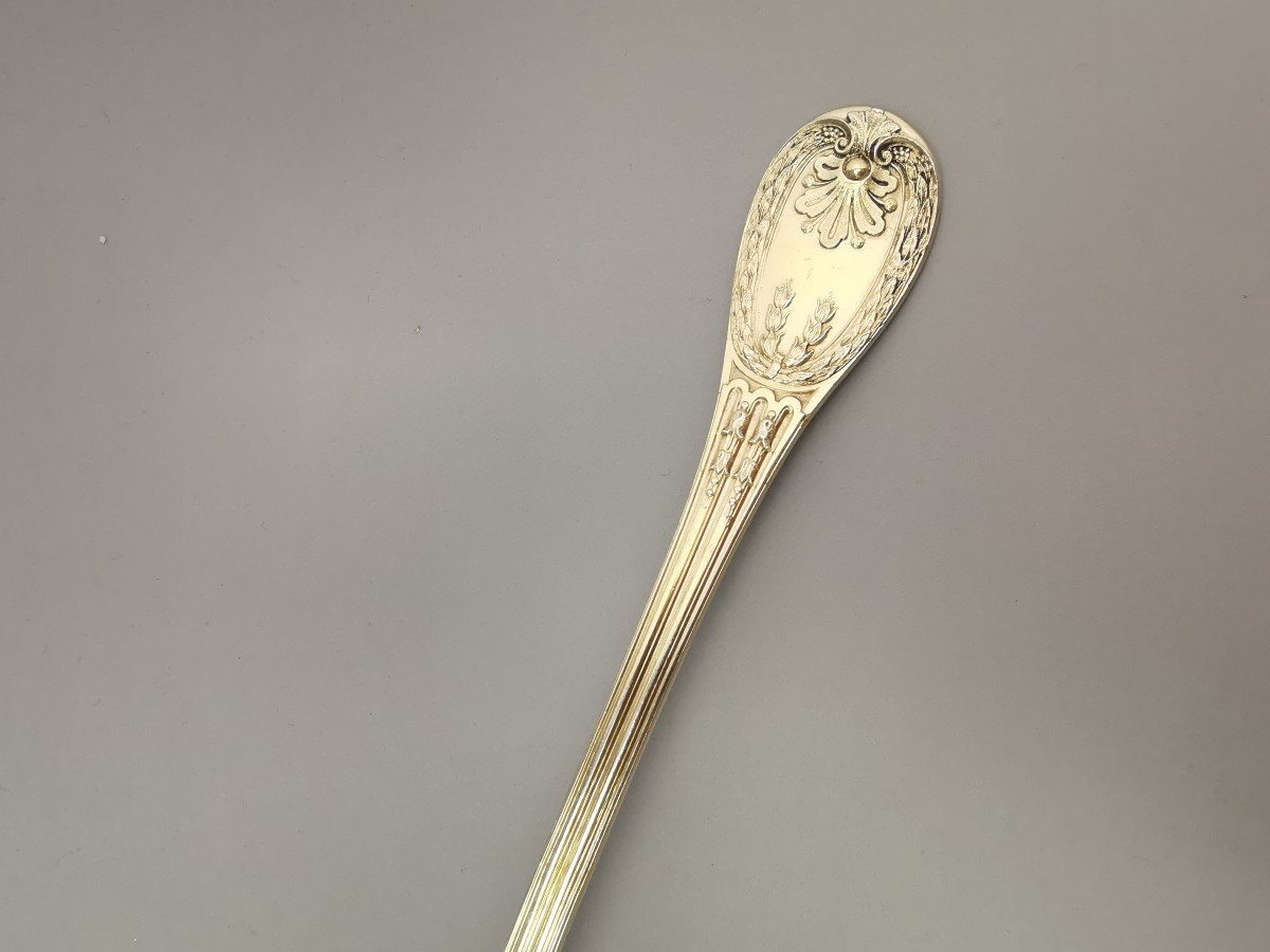 Odiot - "louveciennes" - Sugar Spoon - Sterling Silver Vermeil Minerve-photo-1