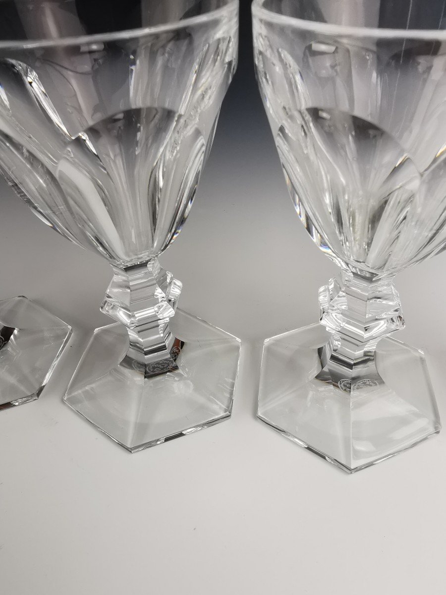 Baccarat - Harcourt 1841 - 6 Crystal Wine Glasses Size M (12.4cm) - New -photo-3