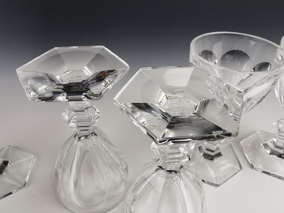 Baccarat - Harcourt 1841 - 6 Crystal Wine Glasses Size M (12.4cm) - New -photo-4