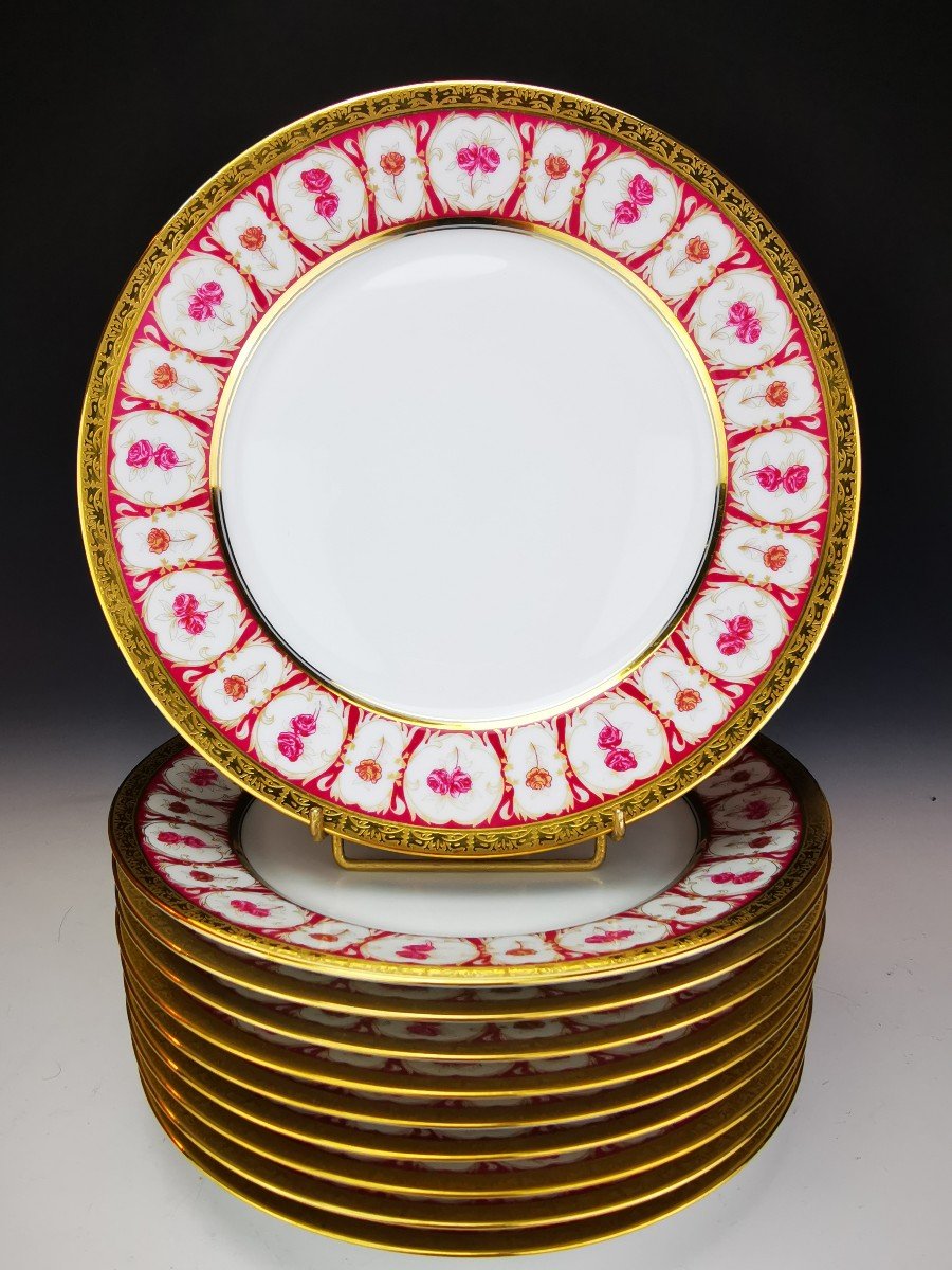 Ch.field Haviland & C. Parlon - "golden Roses" - 10 Dinner Plates