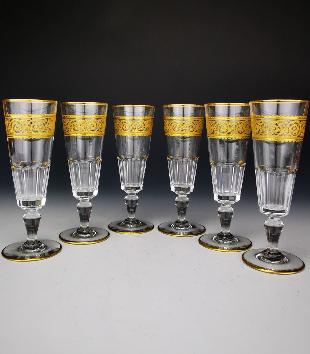 Baccarat - Eldorado - 6 Champagne Flutes (17 Cm) - New Condition (12 Available)
