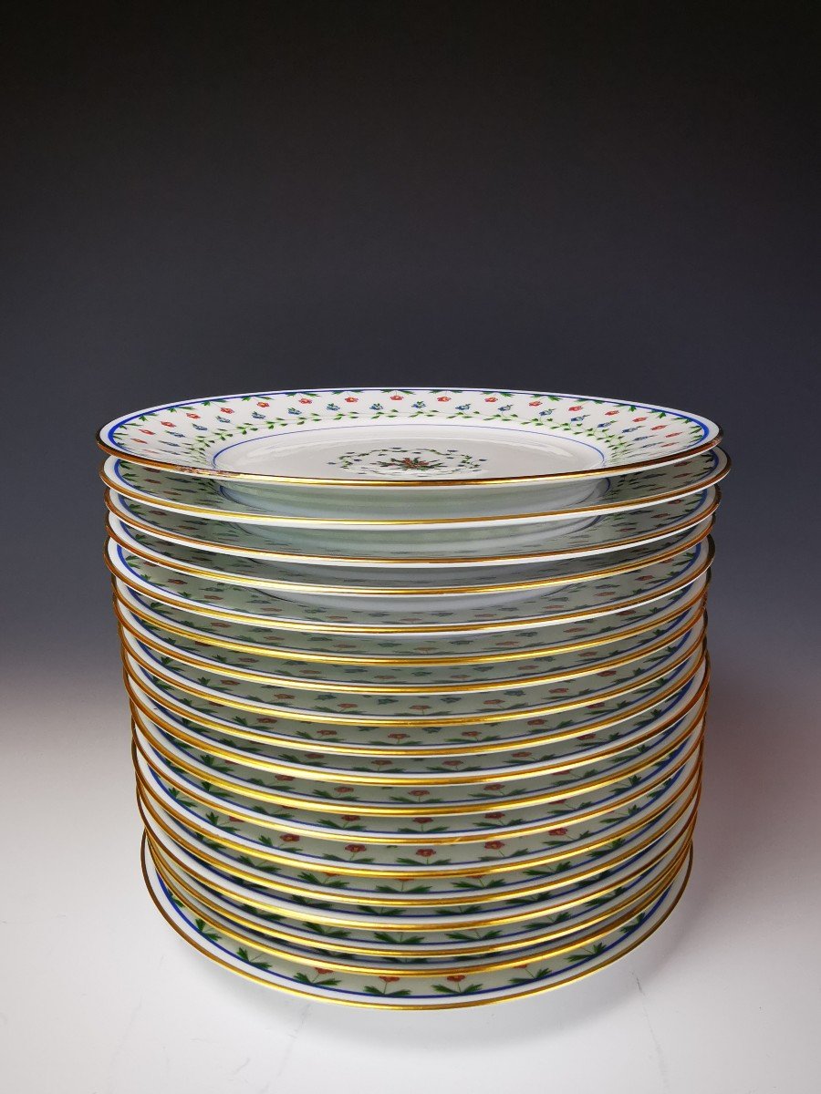 Limoges Céralene Sèvres "lafayette" - 6 Dessert Plates - ø 22 Cm (raynaud) (18 Available)-photo-3