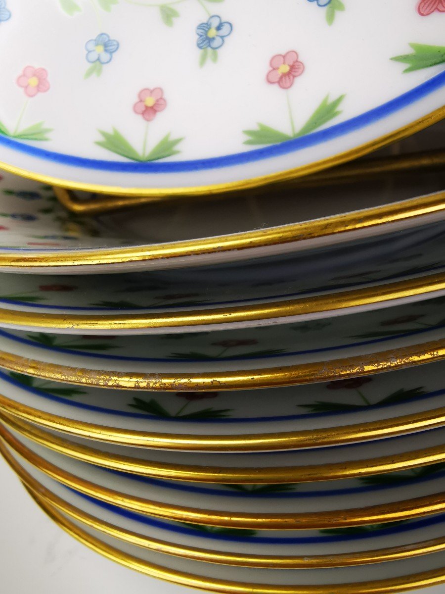 Limoges Céralene Sèvres "lafayette" - 9 Assiettes à Pain - ø 17 Cm (raynaud)-photo-3