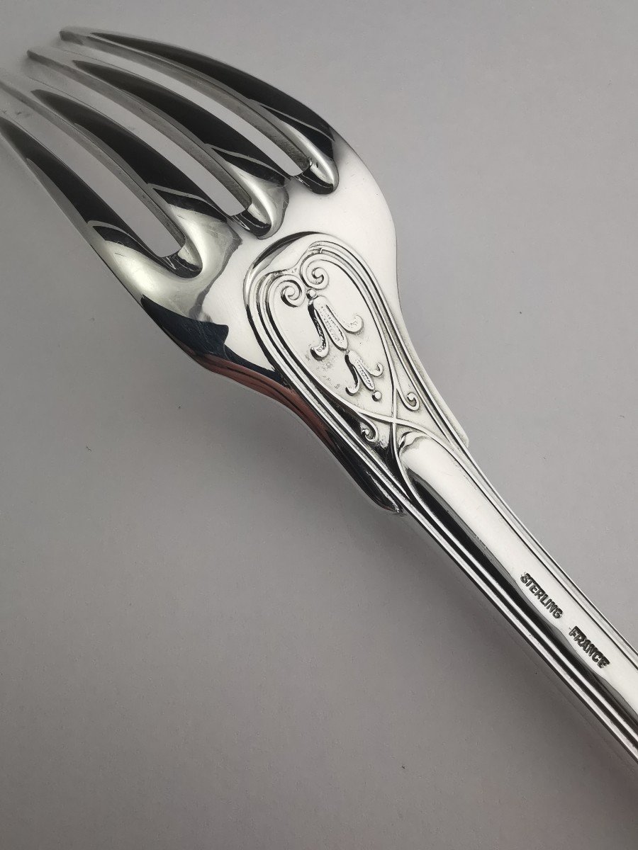 Christofle Et Cardeilhac - 6 Table Forks Brienne Model - Solid Silver-photo-4