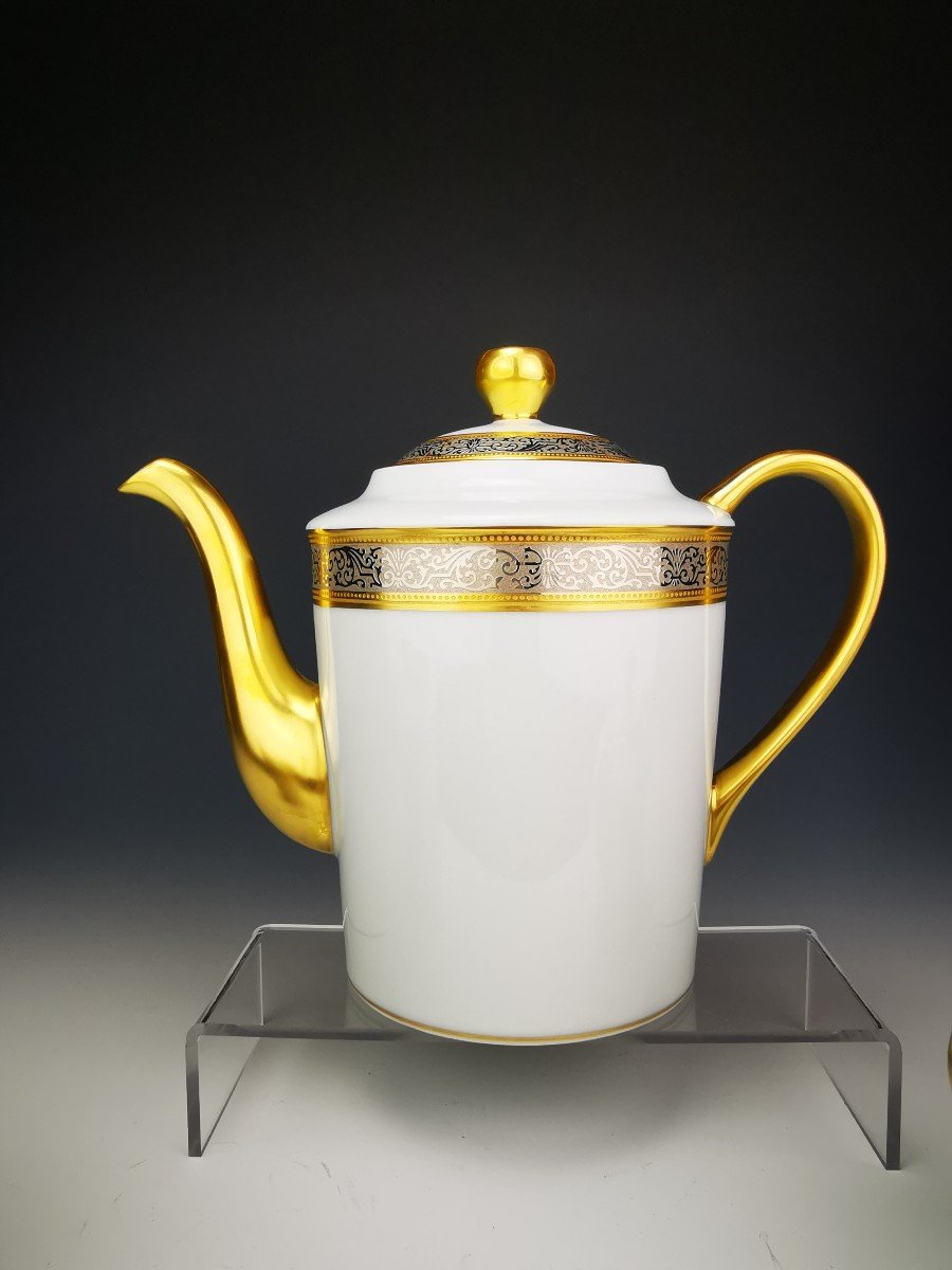 Bernardaud "vulcain" - Tea / Coffee Service - Gold And Platinum Inlay-photo-4